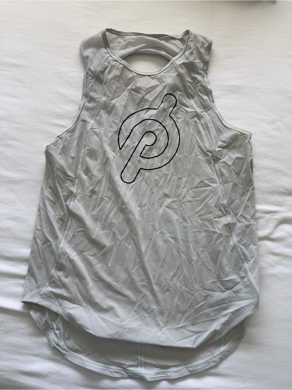 Peloton Light Gray Racerback Workout Tank with Logo